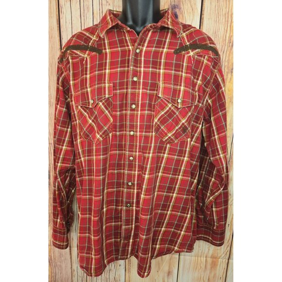 Ariat Retro Fit Mens Plaid Western Snap Front Shirt XL - Picture 1 of 9